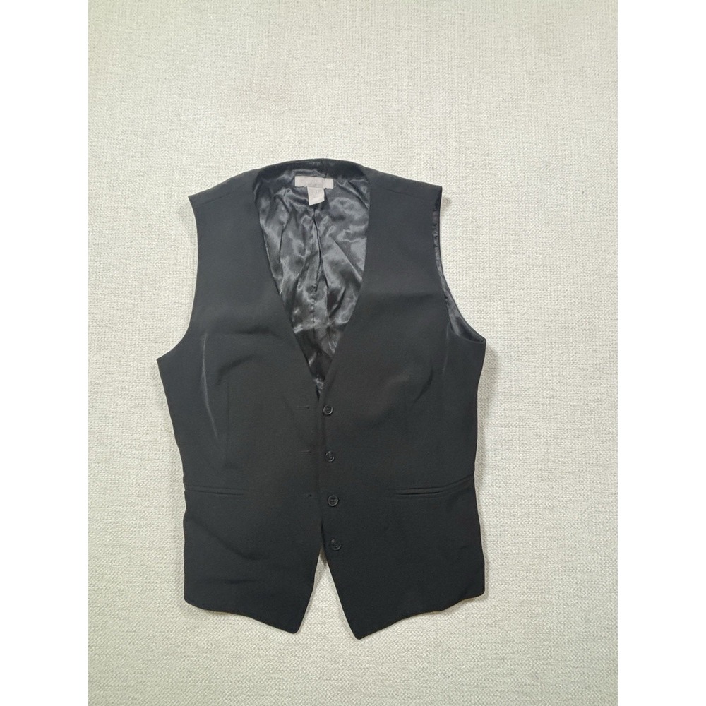 H&M Women's Black Suit Vest Waistcoat Button Up Size Medium M